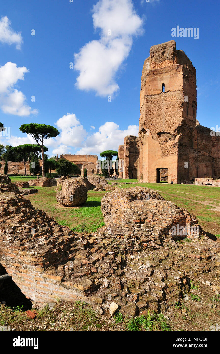 Les Thermes de Caracalla ont été le deuxième plus grand des bains publics romains. Ils ont été construits entre 212 et 216, par l'empereur Caracalla, et ils pouvaient tenir 1 Banque D'Images Les Thermes de Caracalla ont été le deuxième plus grand des bains publics romains. Ils ont été construits entre 212 et 216, par l'empereur Caracalla, et ils pouvaient tenir 1 Banque D'Images