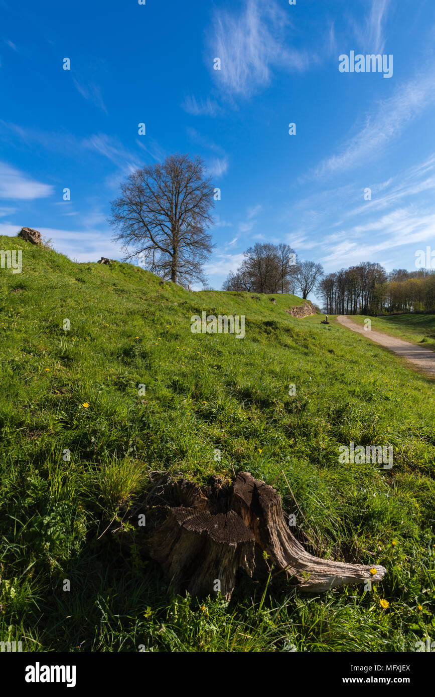 Le mur de Valdemar, construit vers l'an 1060 par le roi Valdemar le Grand du Danemark, Dannewerk, site du patrimoine mondial de l'UNESCO, Schleswig-Holstein, Allemagne Banque D'Images