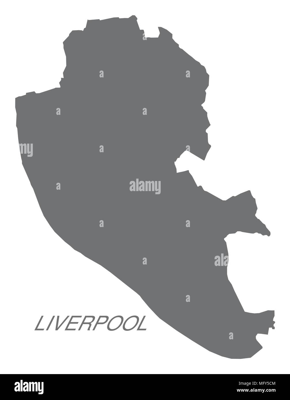 Plan de la ville de Liverpool gris illustration forme silhouette Illustration de Vecteur