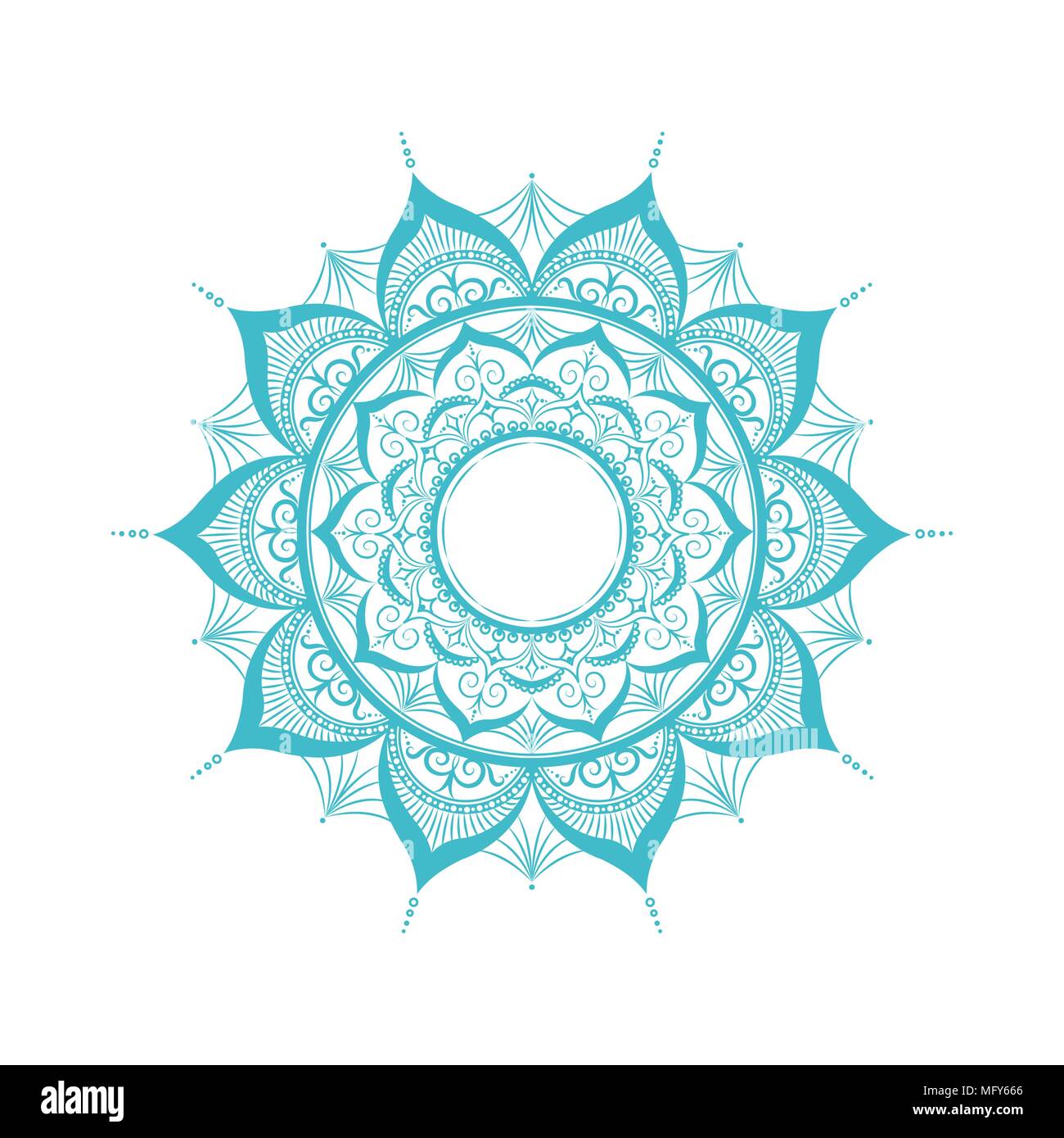 Zentangle mandala.isolé sur blanc.Vector illustration style de télévision Illustration de Vecteur