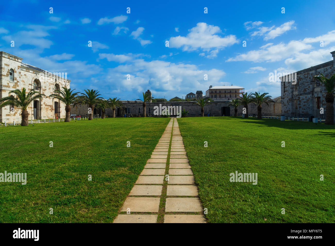 La Tonnellerie bâtiments de la Royal Naval Dockyard, aux Bermudes. Banque D'Images