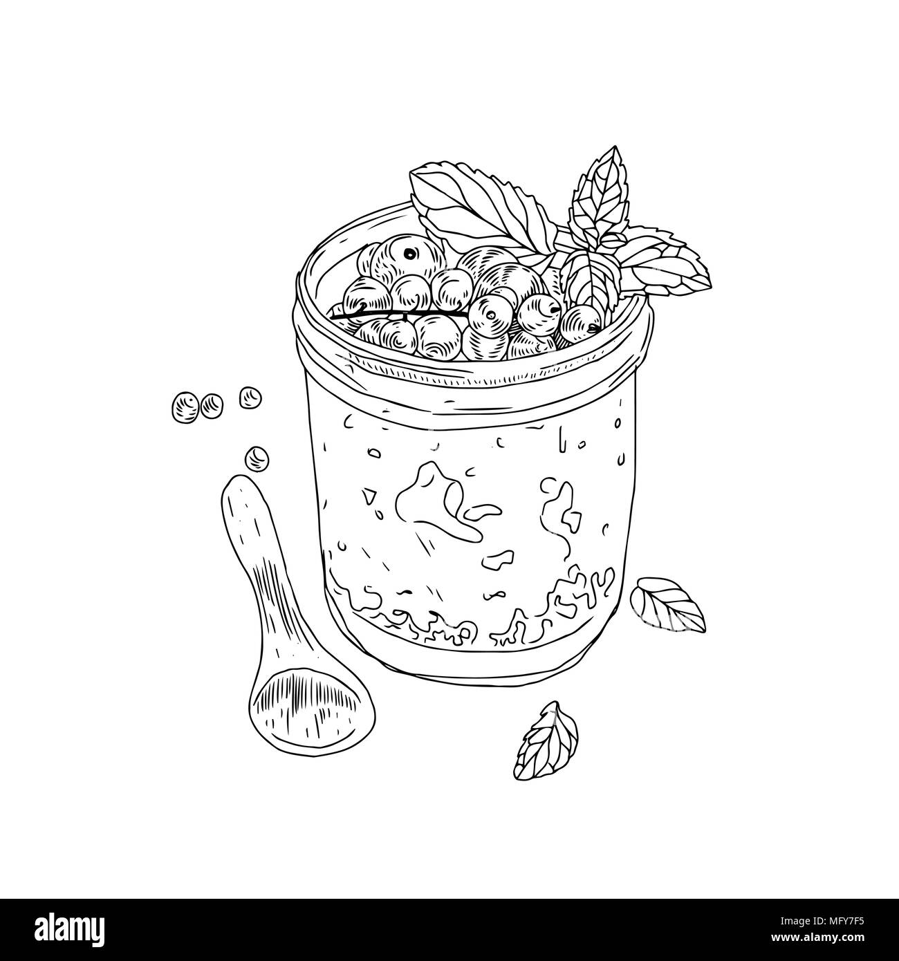 Concept de vie sain. Illustration croquis dessinés à la main, avec petit-déjeuner sain bol de céréales muesli, cuillère. Isolé sur fond blanc. Illustration de Vecteur Concept de vie sain. Illustration croquis dessinés à la main, avec petit-déjeuner sain bol de céréales muesli, cuillère. Isolé sur fond blanc. Illustration de Vecteur
