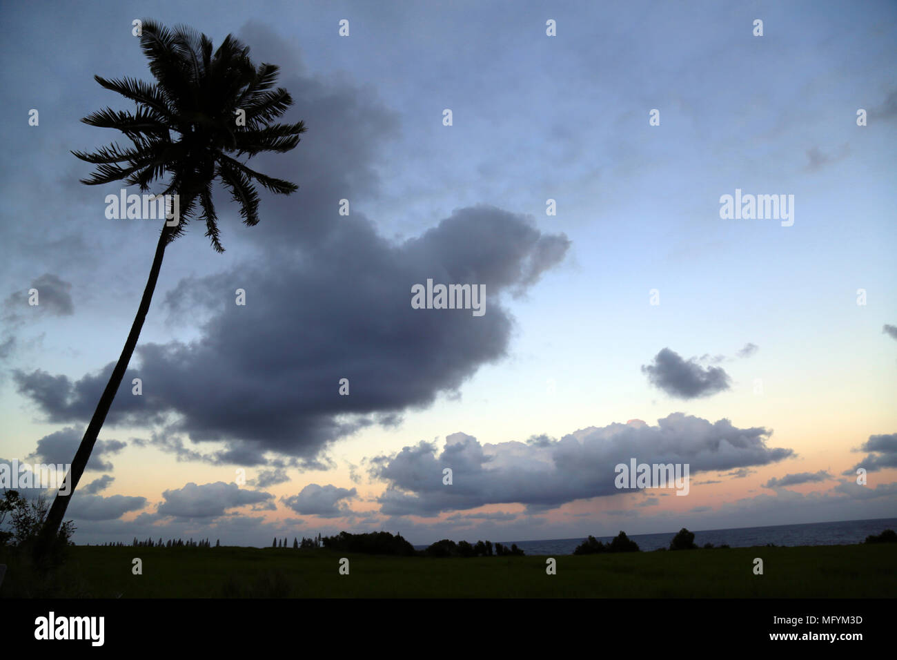 Le coucher du soleil, Hana, Maui Banque D'Images