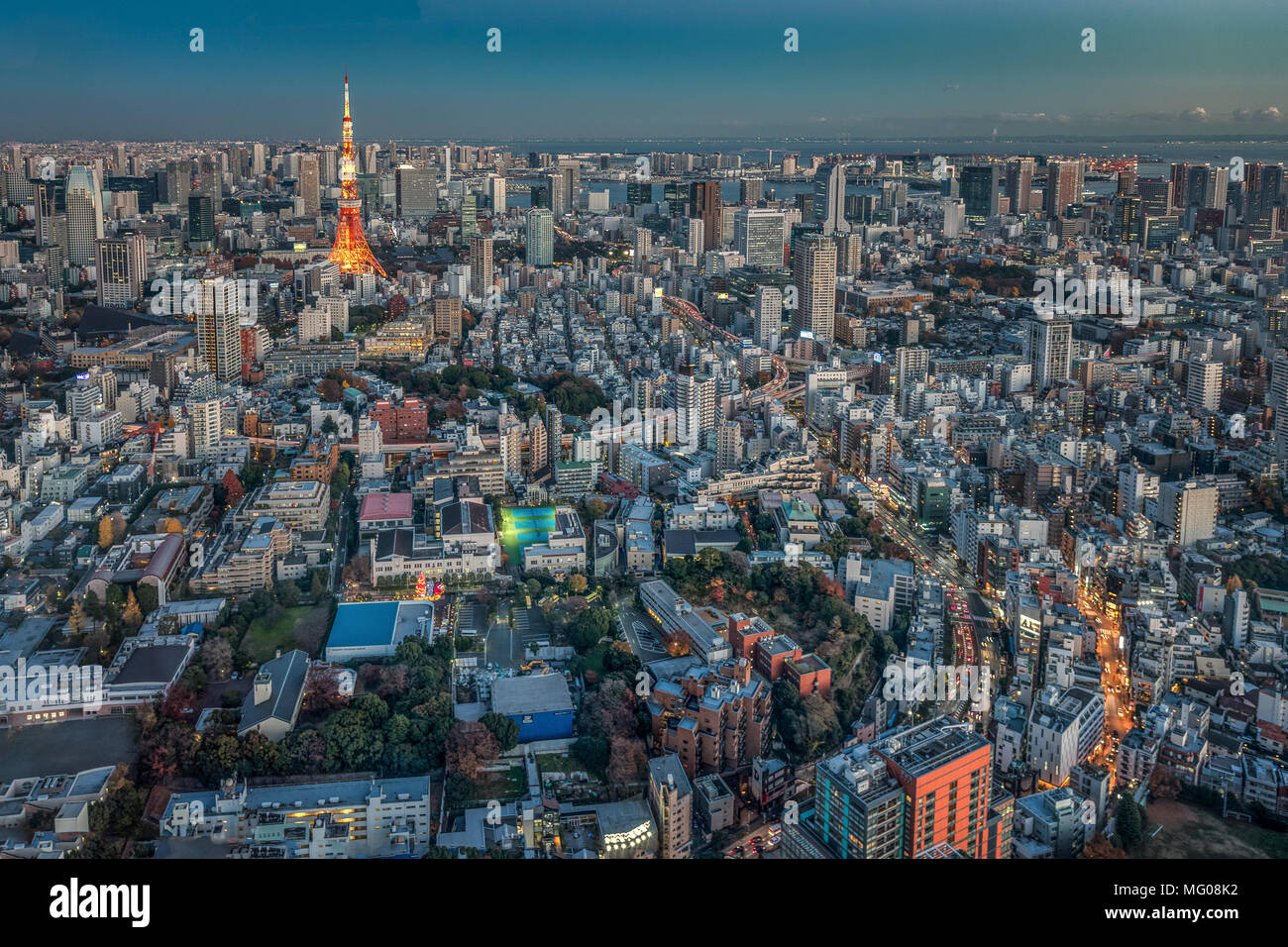 La ville de Tokyo à partir de eyriel shot Banque D'Images