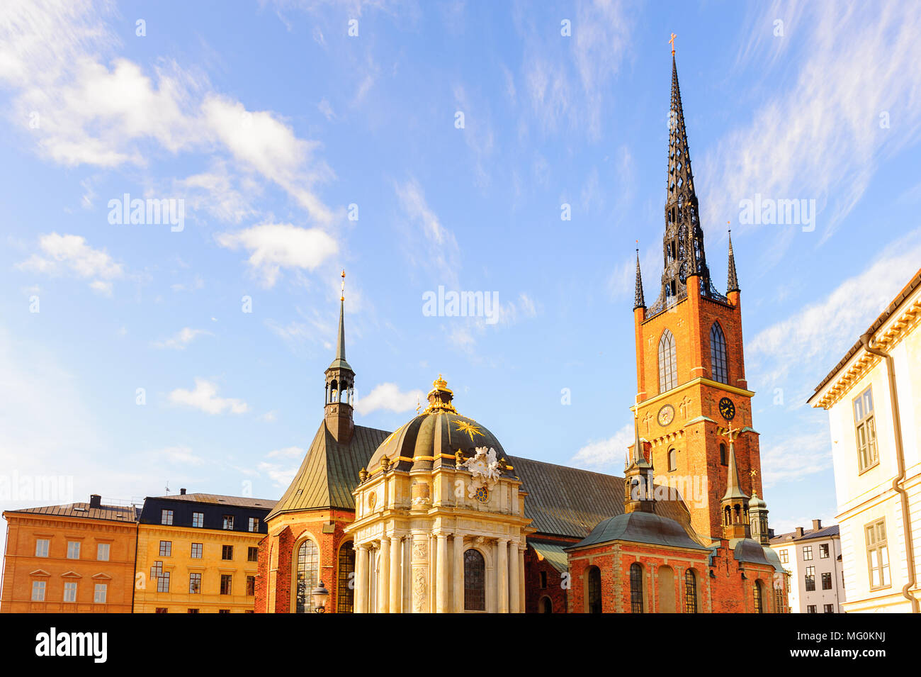 Église Riddarholm Riddarholmen, ('l''îlot des Chevaliers), vieille ville, Stockholm, Suède. Banque D'Images