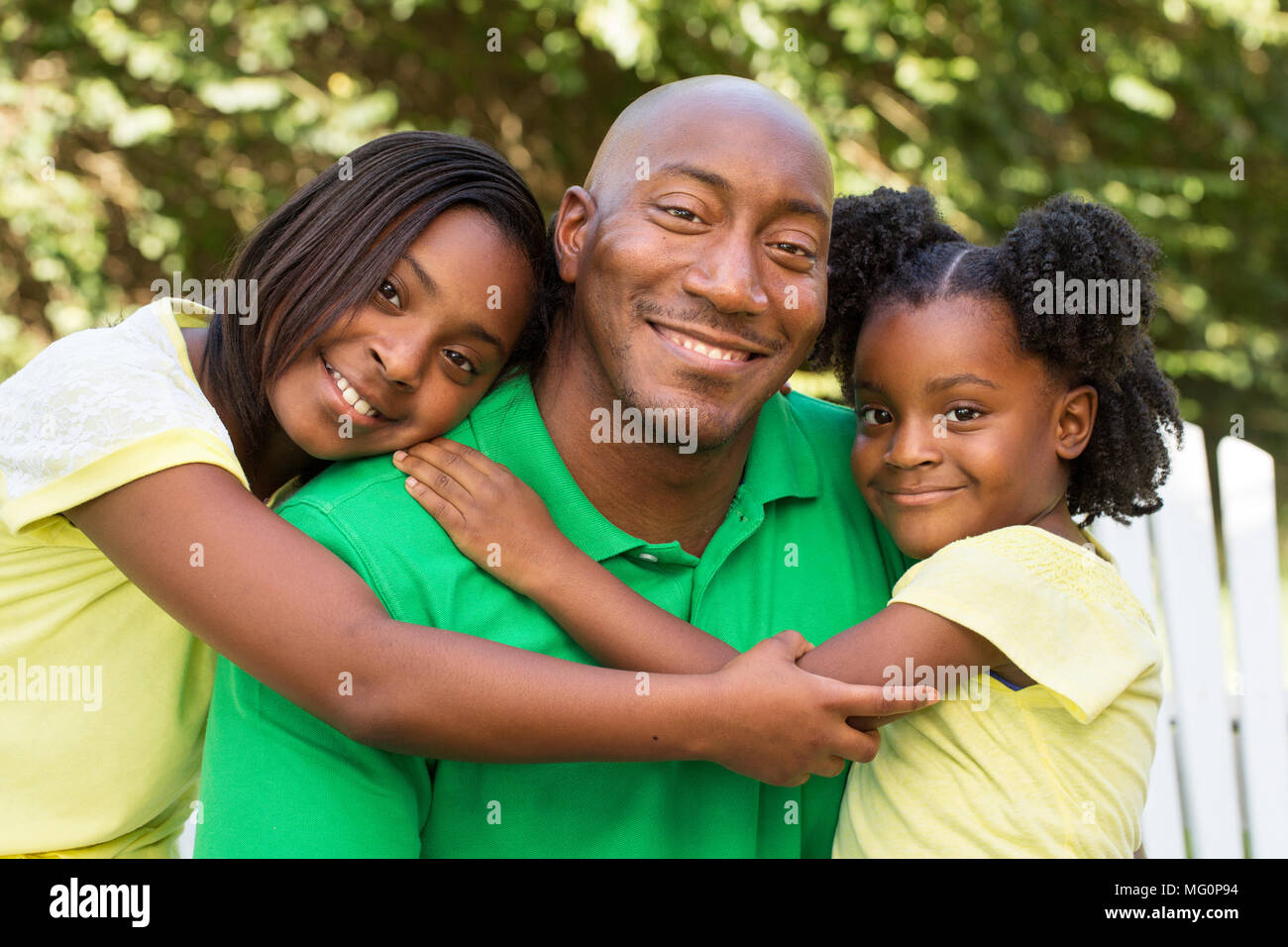 African American père et ses enfants. Banque D'Images