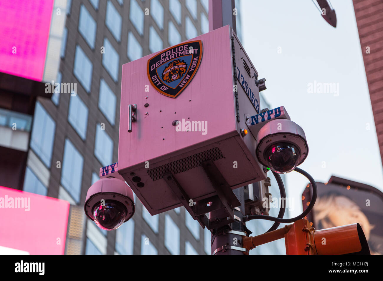 Les caméras de sécurité de la POLICE DE NEW YORK CITY Banque D'Images