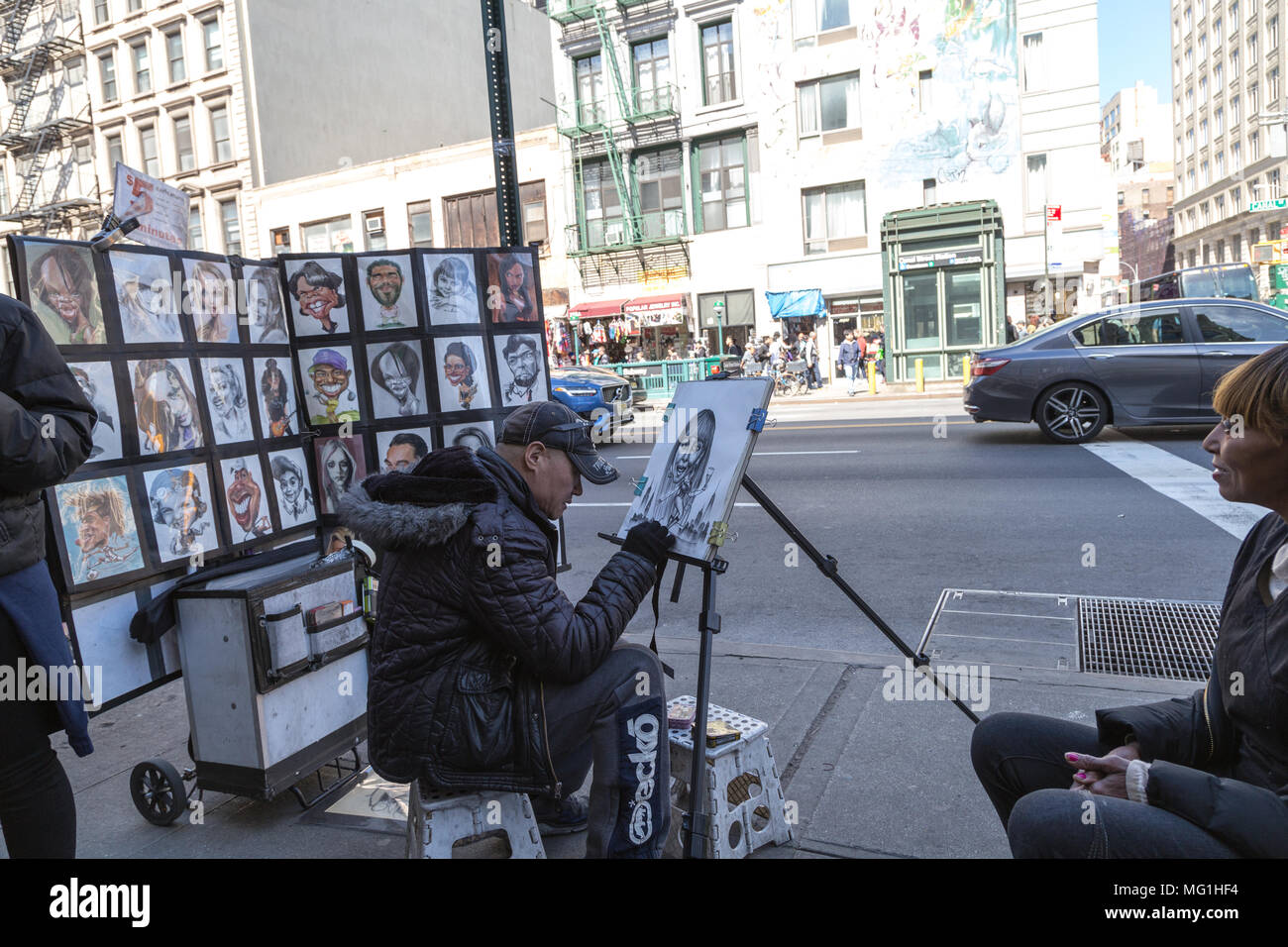 Artiste Portrait Street NYC Banque D'Images