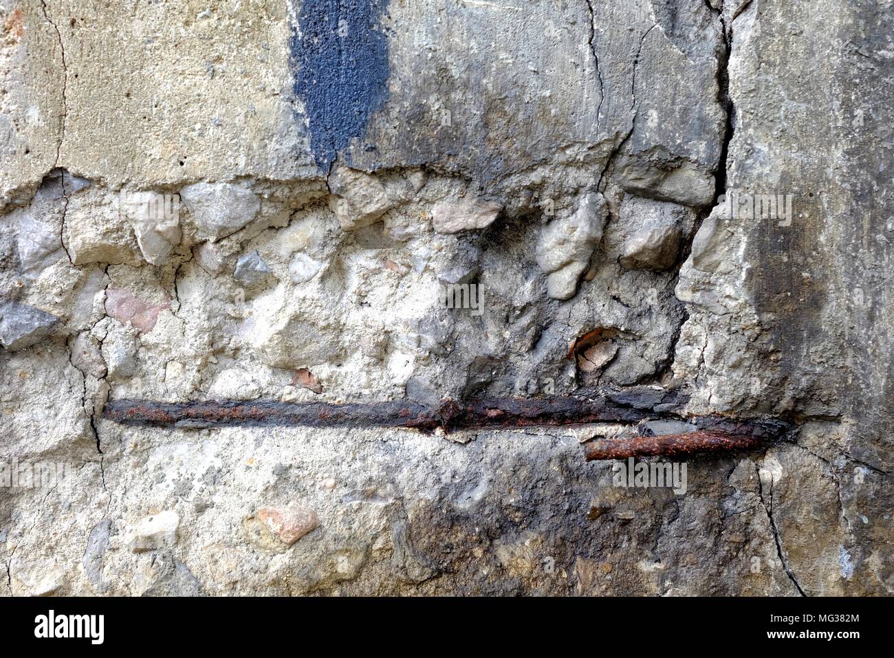 Fermé jusqu'à Pièces de béton poteau. Banque D'Images