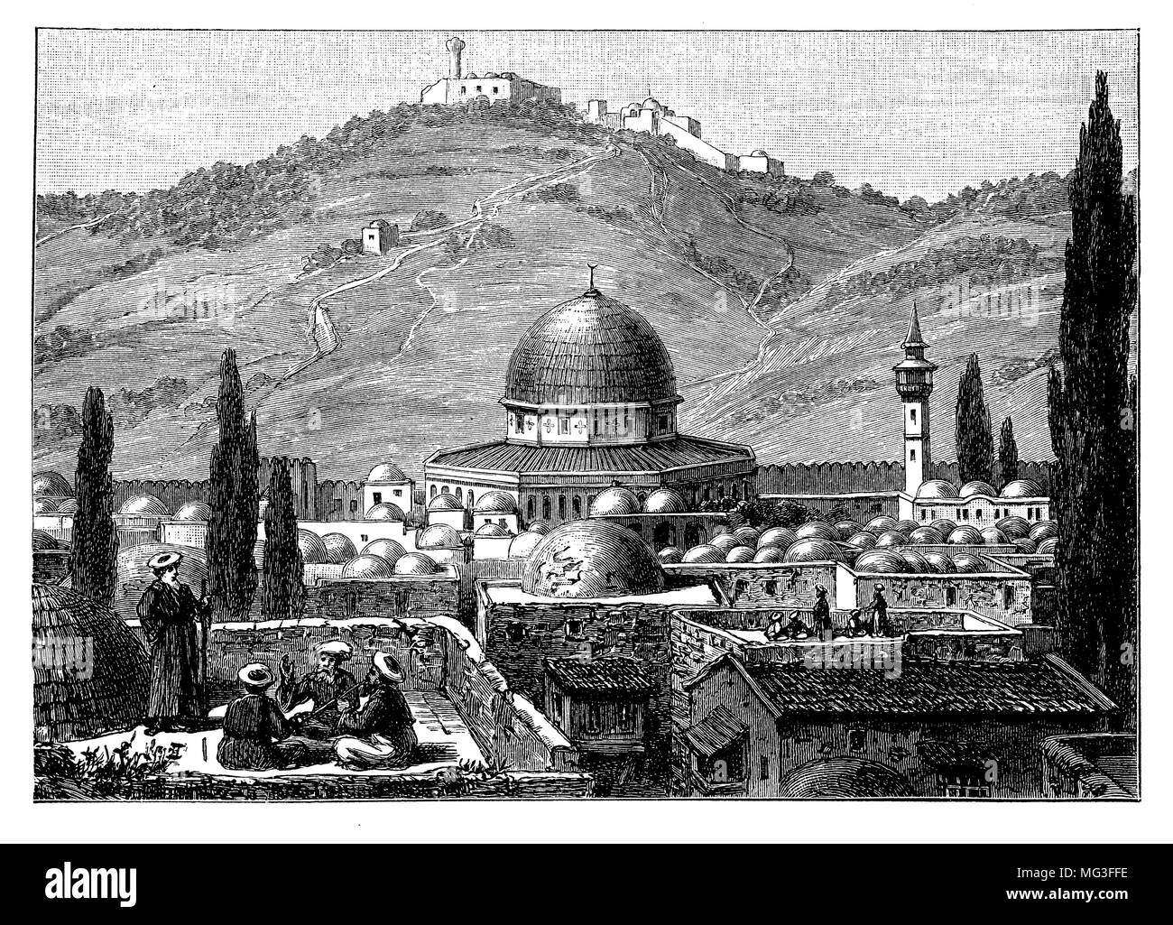 Jérusalem avec le Mont des Oliviers, 1904 Banque D'Images
