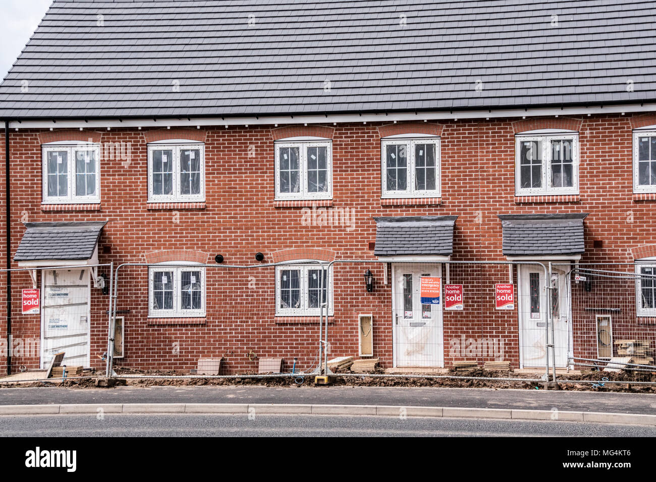 Développement de nouveaux logements par Bovis Homes sur l'ancien territoire de la ceinture verte, Redditch, Worcestershire, Angleterre, Royaume-Uni. Banque D'Images