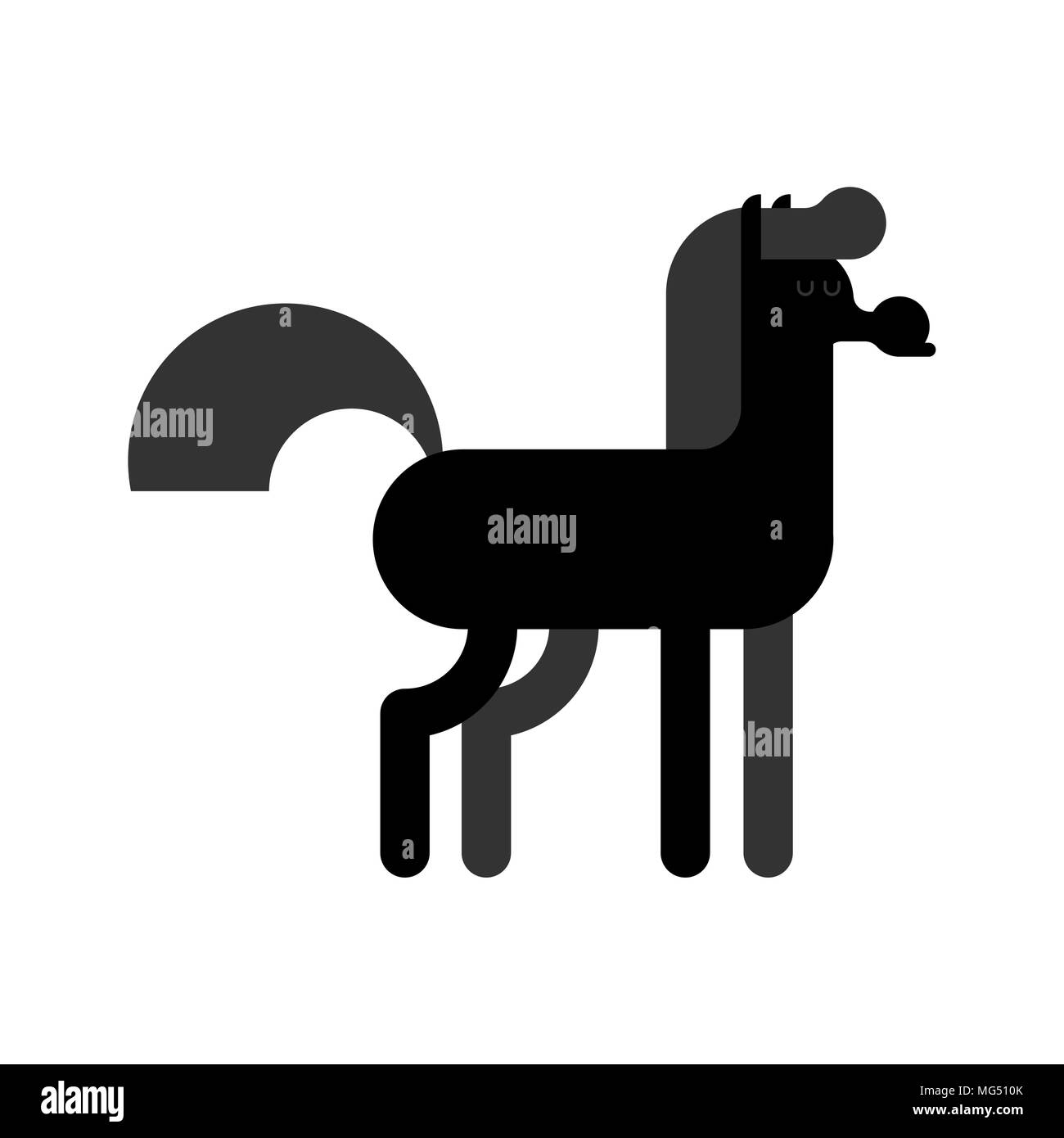 Cheval Noir isolé. Illustration vecteur équin Animal Illustration de Vecteur