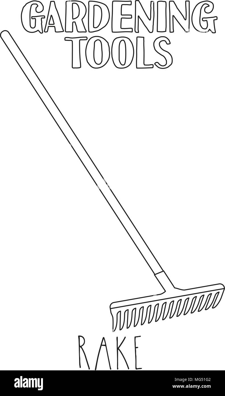 Les dessins au trait noir et blanc. La page de coloriage pour adultes et enfants. Outil de jardin pour l'illustration vectorielle, certificat de la carte-cadeau, autocollant badge, signe, Illustration de Vecteur Les dessins au trait noir et blanc. La page de coloriage pour adultes et enfants. Outil de jardin pour l'illustration vectorielle, certificat de la carte-cadeau, autocollant badge, signe, Illustration de Vecteur
