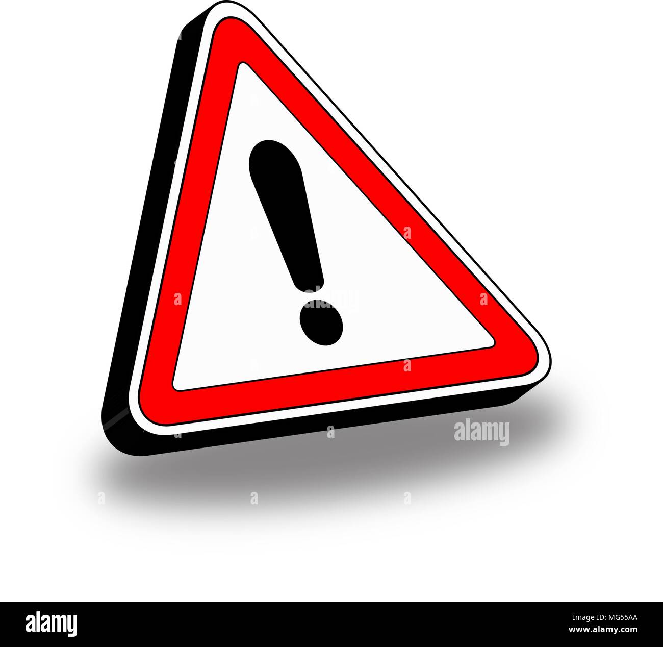 Symbole de danger 3D Icône triangle Illustration de Vecteur