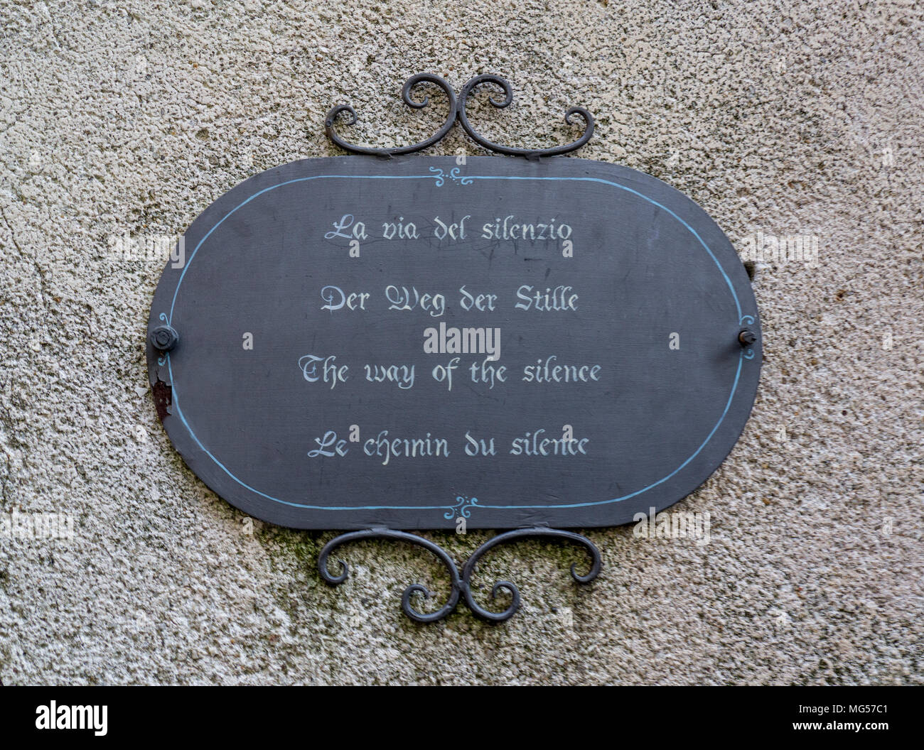 La voie du silence, de l'île de San Giulio, Italie Banque D'Images