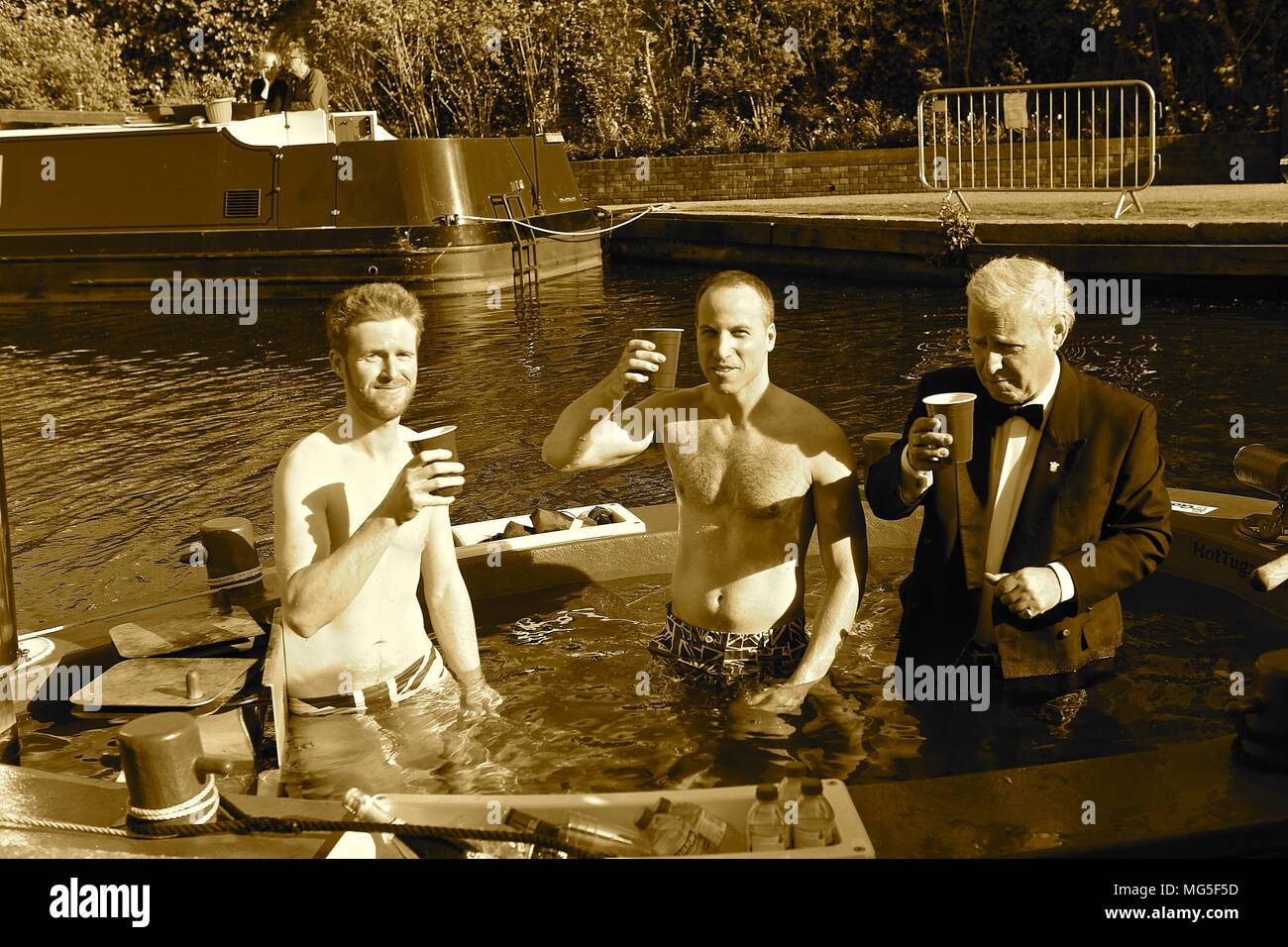 Bain à remous avec Royal assimilés célébrant le prince Harry's stag n 26 avril 2018 Banque D'Images