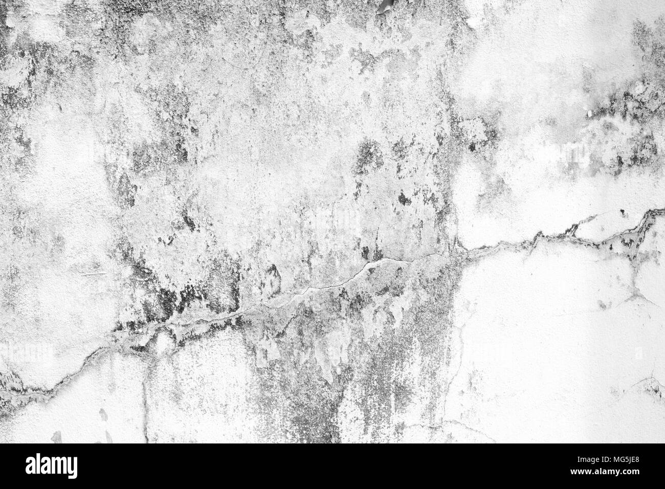 Mur de béton blanc Grunge Texture Background. Banque D'Images