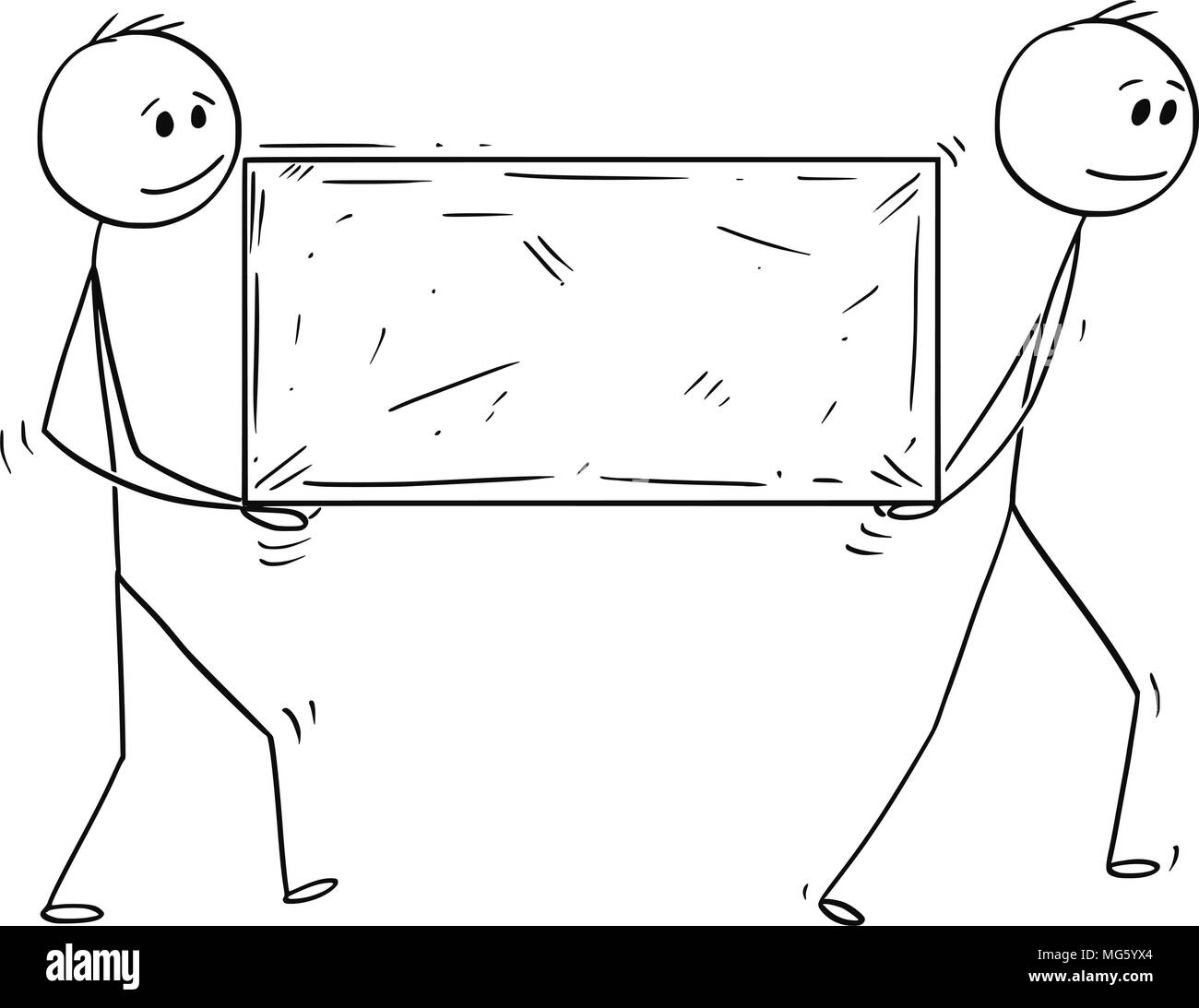 Caricature de deux hommes d'affaires ou homme transportant des gros bloc de pierre Illustration de Vecteur