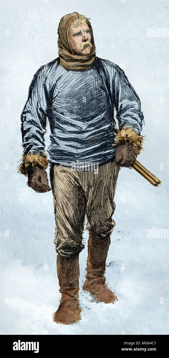 Fridtjof Nansen, l'explorateur norvégien, homme d'État, et Prix Nobel de la paix. Gravure sur bois couleur chaîne Digitaly Banque D'Images