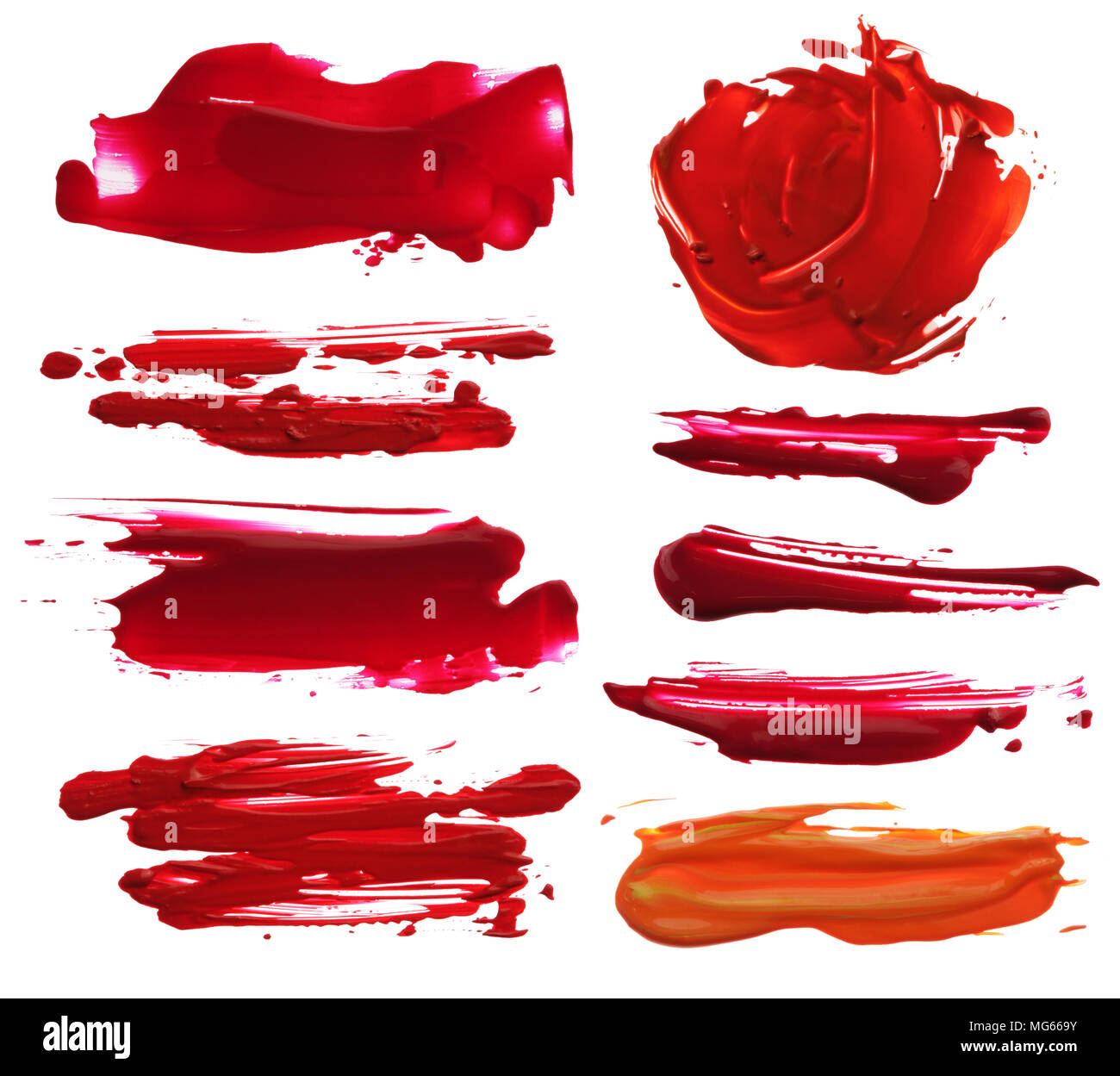 Collection de coups de pinceau acrylique abstrait blots Banque D'Images