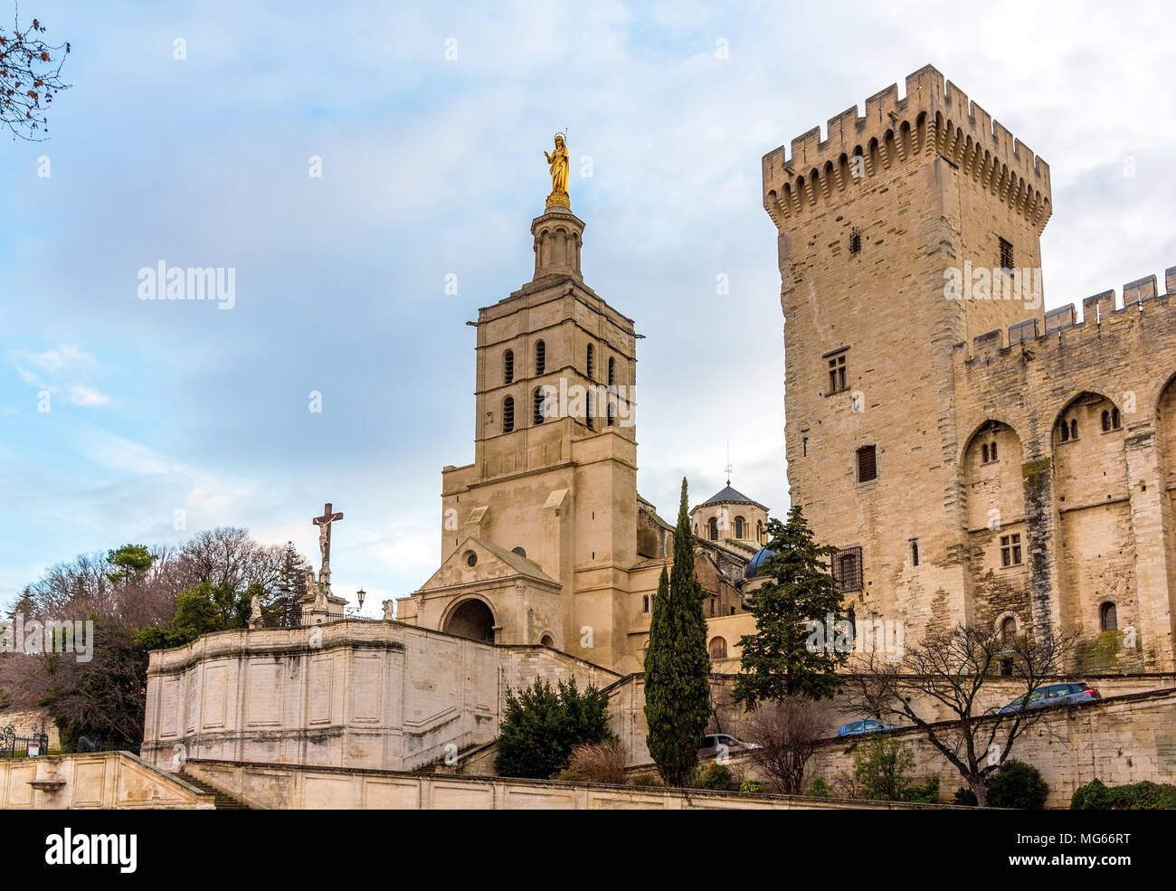 Cathédrale Notre-Dame des Doms d'Avignon, France Banque D'Images