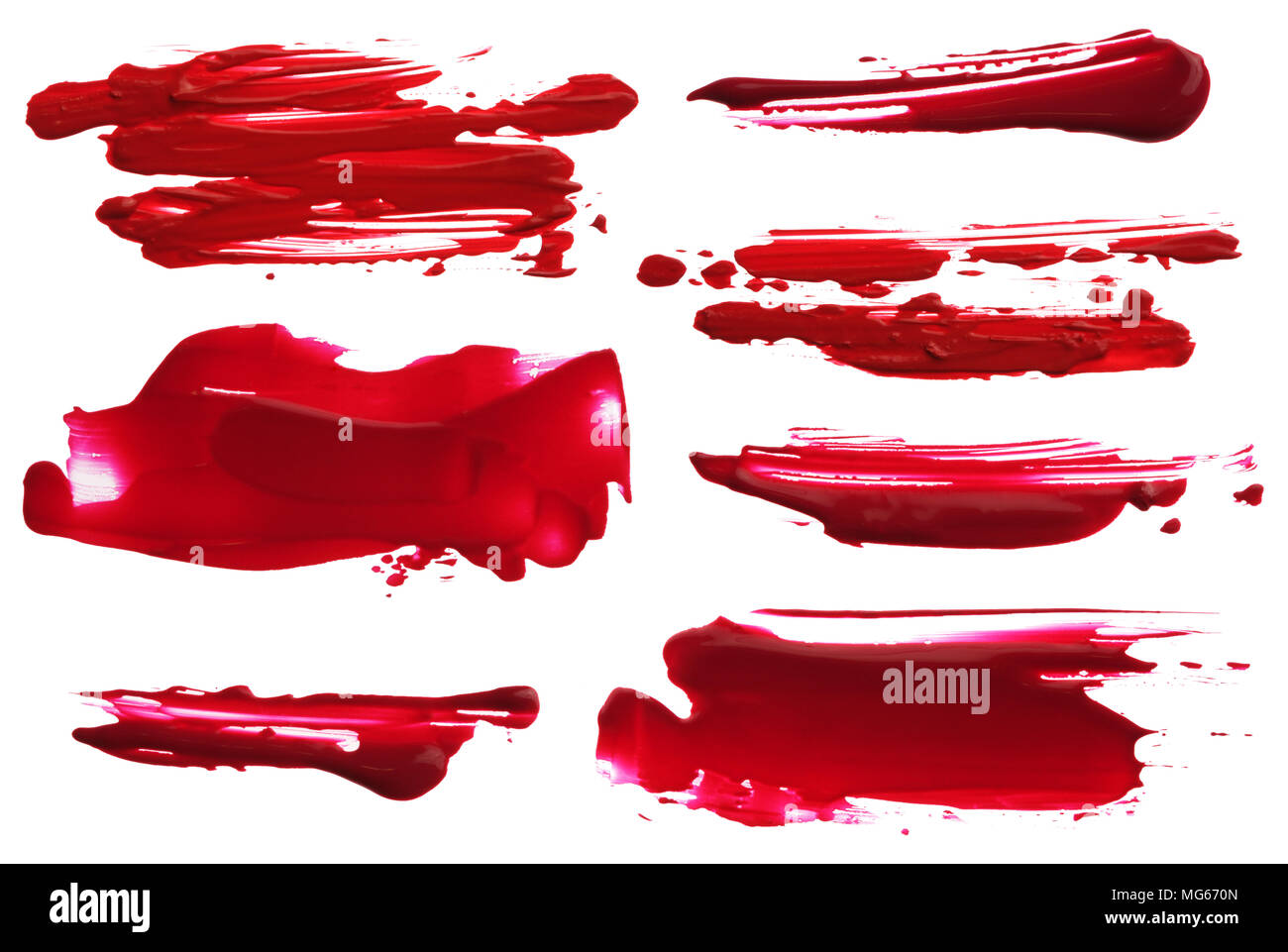 Collection de coups de pinceau acrylique abstrait blots Banque D'Images