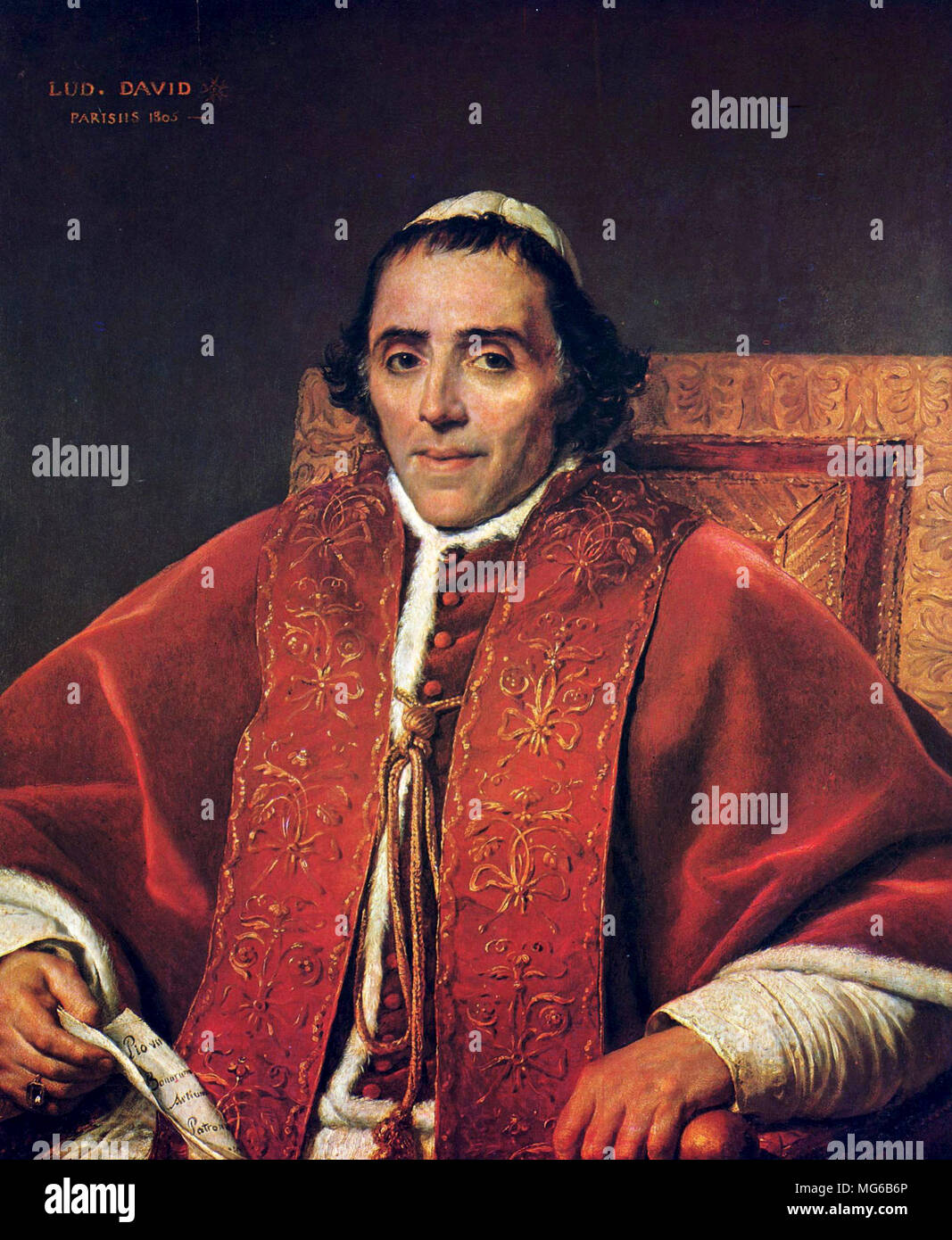 Le pape Pie VII (1805), le Pape Pie VII (1742 - 1823), chef de l'Église catholique et gouverneur de l'État pontifical du 14 mars 1800 à sa mort en 1823. Banque D'Images
