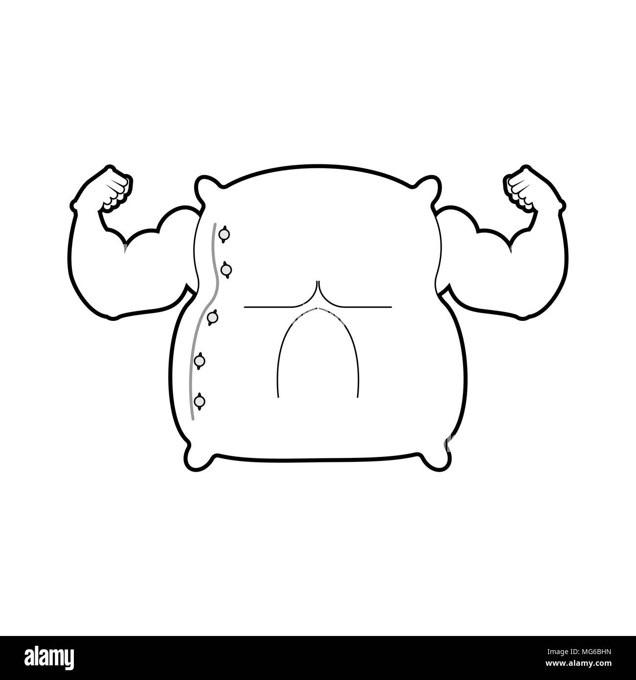 Strong Pillow fight. Grand linge de lit. Vector illustration Illustration de Vecteur