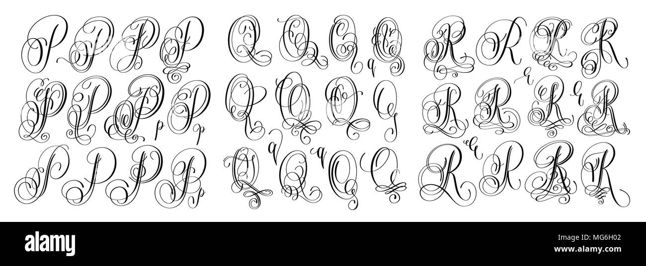 Type Calligraphie R Lettering calligraphy script r Banque de photographies et d’images à ...