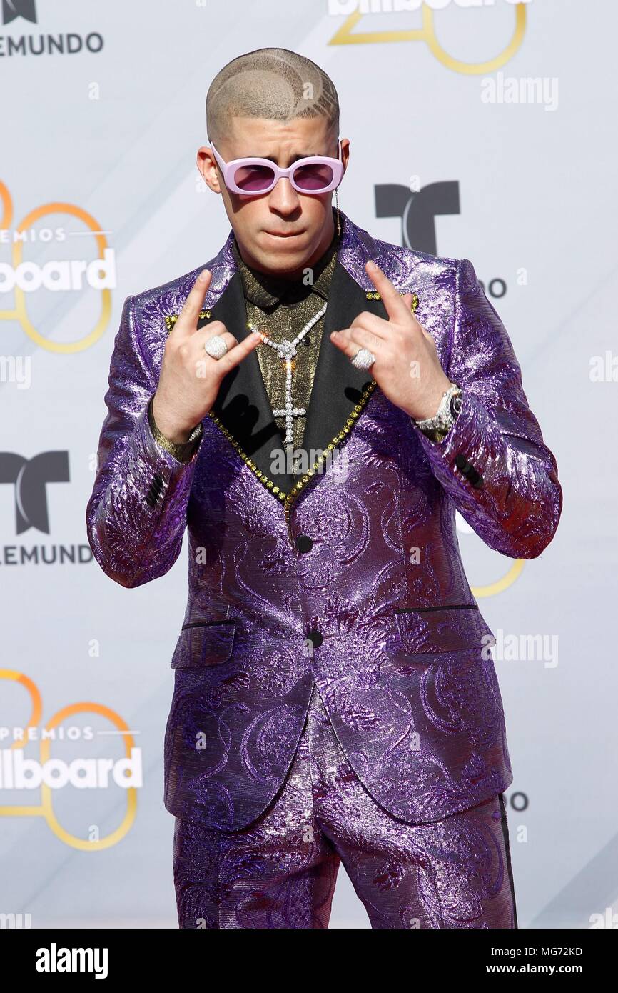 Las Vegas, NV, USA. Apr 26, 2018. Bad Bunny aux arrivées pour 2018  Billboard Latin Music