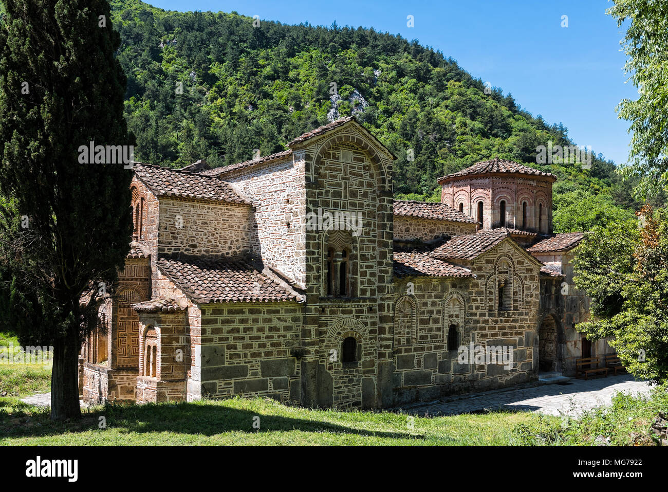 Historique L'église de Panagia de pierre à l'Pyli village en Thessalie, Grèce Banque D'Images