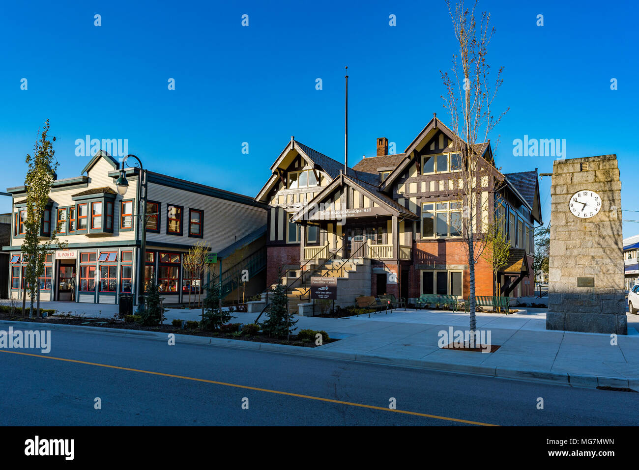 Historique Delta salle municipale, Ladner Village Delta, Colombie-Britannique, Canada. Banque D'Images