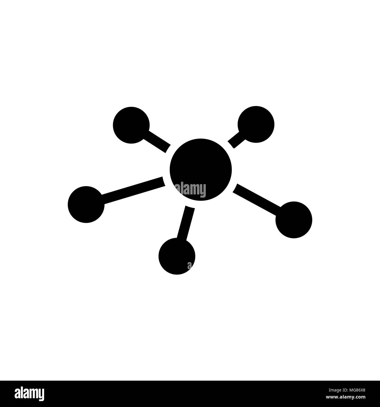 Réseau d'affaires dans l'icône vecteur télévision style. La communication sociale symbole solide isolé sur fond blanc. Dessin abstrait simple icône réseau dans bl Illustration de Vecteur