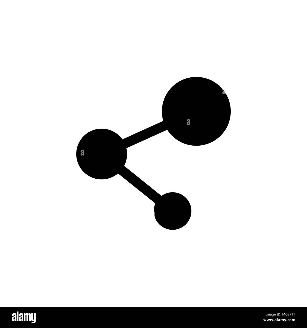 Icône de partage dans le style. Brancher le symbole solide isolé sur fond blanc. L'icône de réseau simple dessin abstrait en noir. Vector illustration pour gr Illustration de Vecteur
