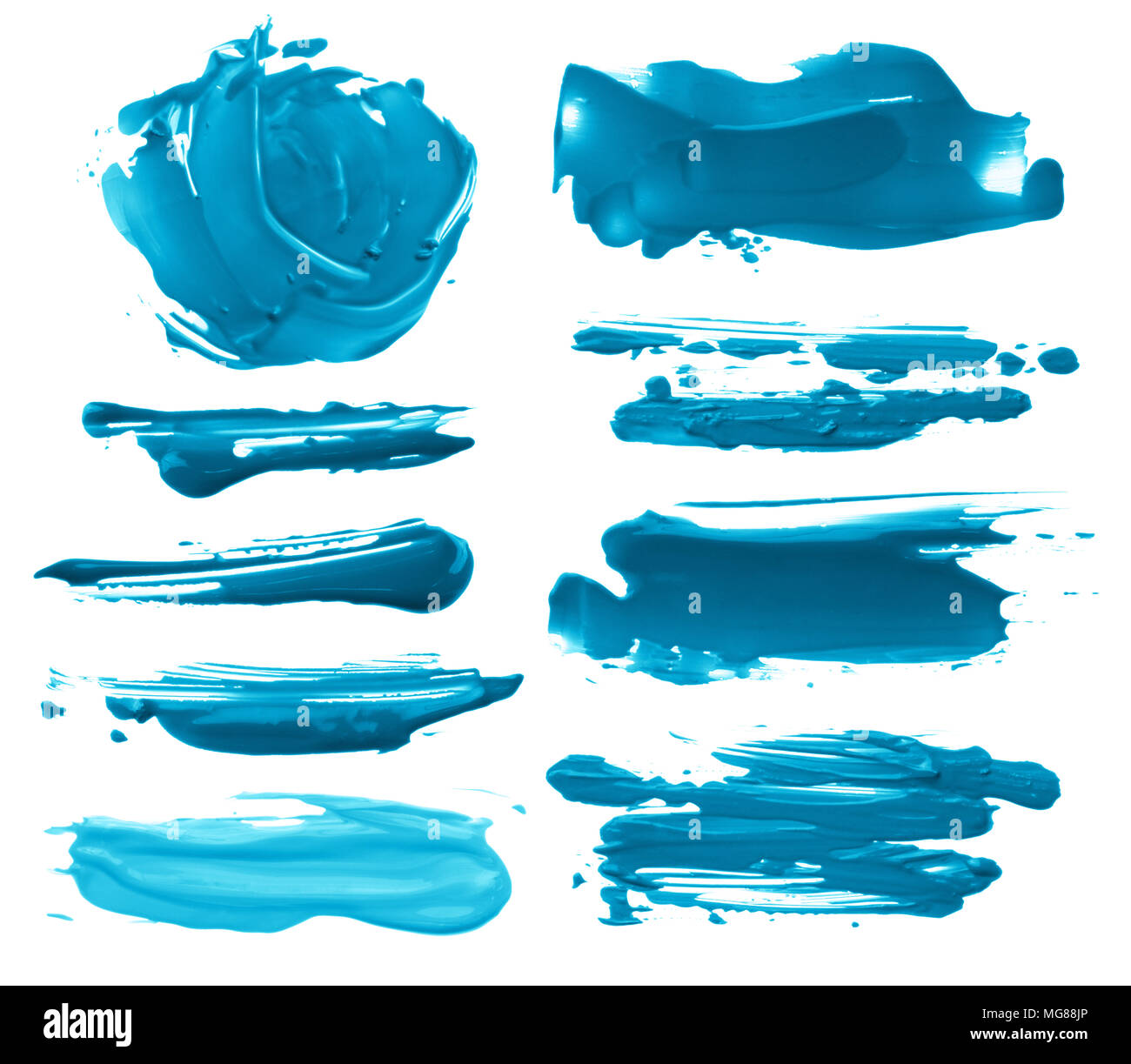 Collection de coups de pinceau acrylique abstrait blots Banque D'Images