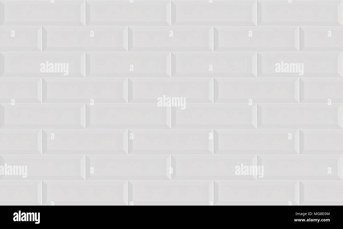 Carreaux de céramique blanche brick wall background. Modèle sans couture. Banque D'Images