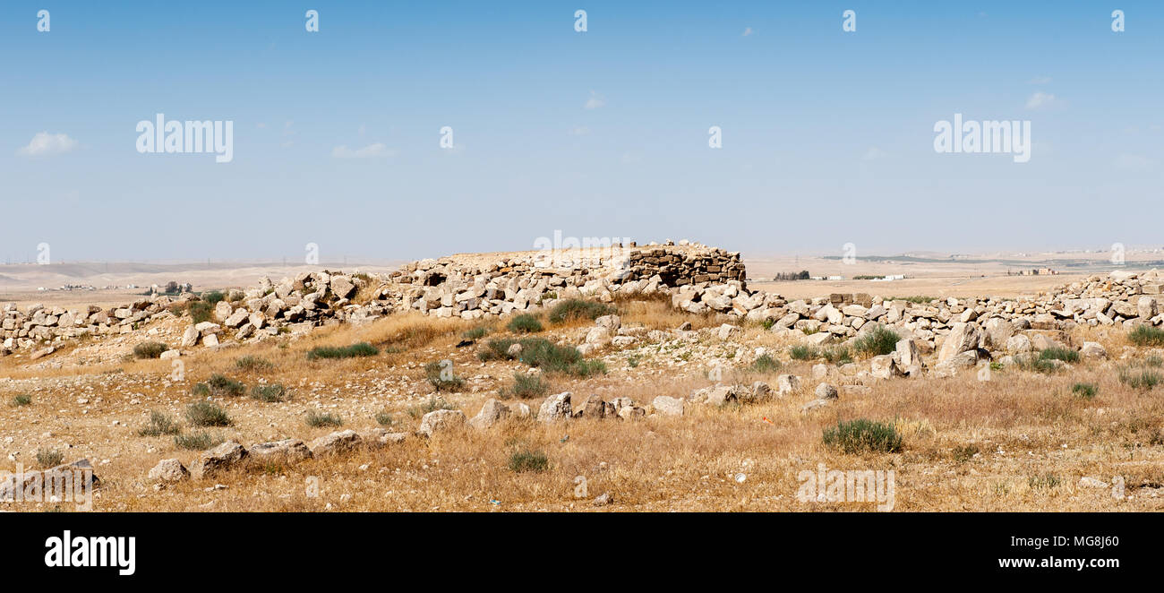 Umm al-Rasas, ruines de l'époque romaine, byzantine et civilisations musulmanes. Banque D'Images