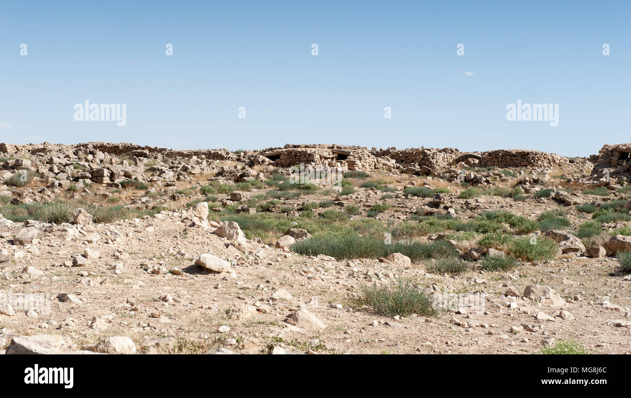 Umm al-Rasas, ruines de l'époque romaine, byzantine et civilisations musulmanes. Banque D'Images