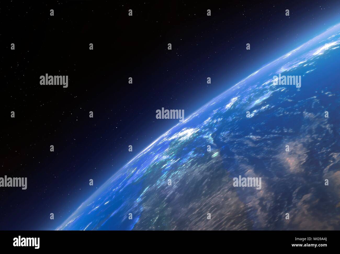 La Terre vue de l'espace, de l'illustration. Banque D'Images