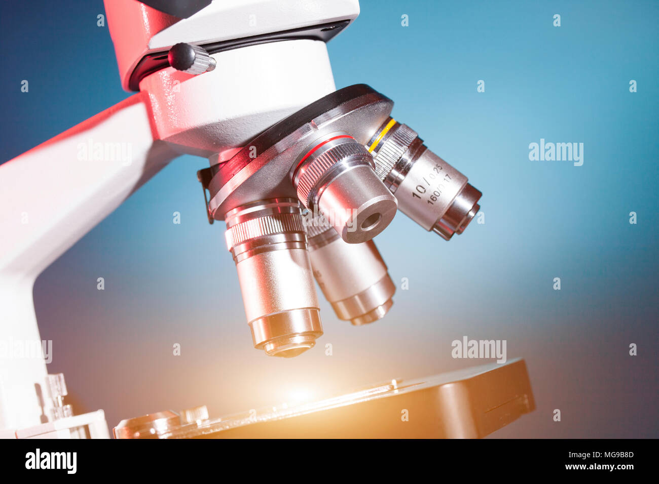 Du microscope et de l'objectif. Banque D'Images