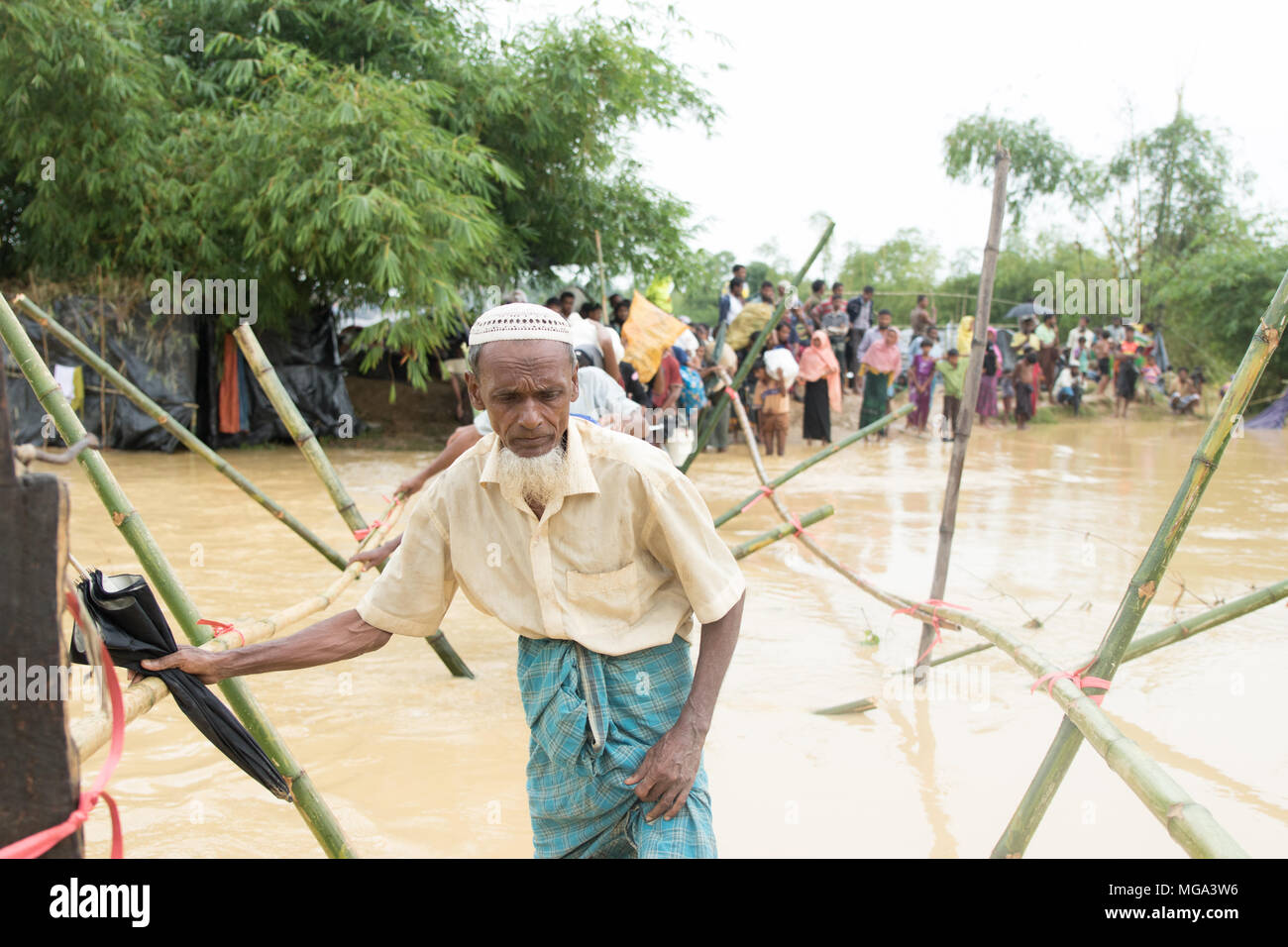 La crise des réfugiés Rohingyas au Bangladesh Banque D'Images