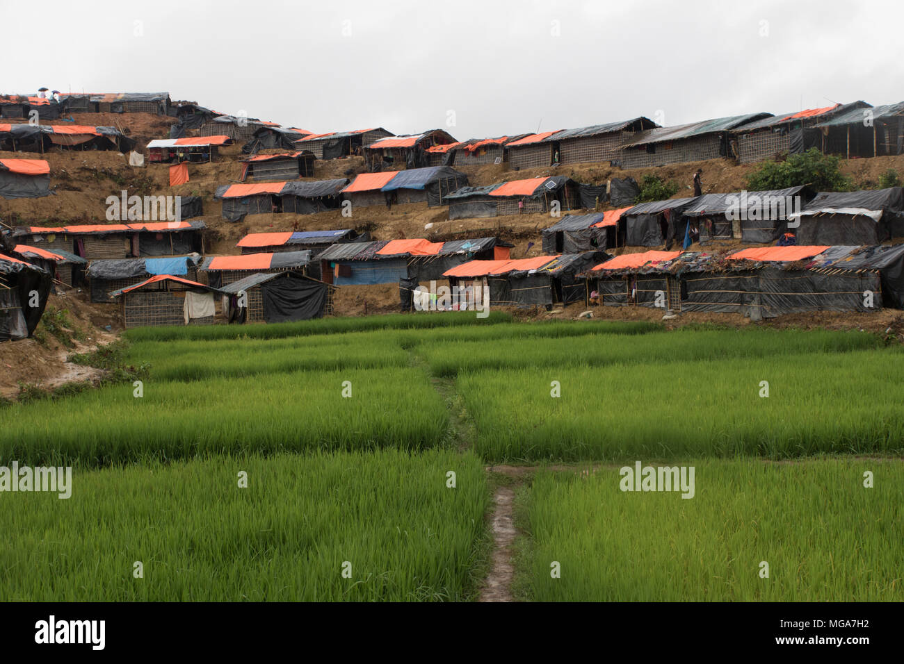 La crise des réfugiés Rohingyas au Bangladesh Banque D'Images