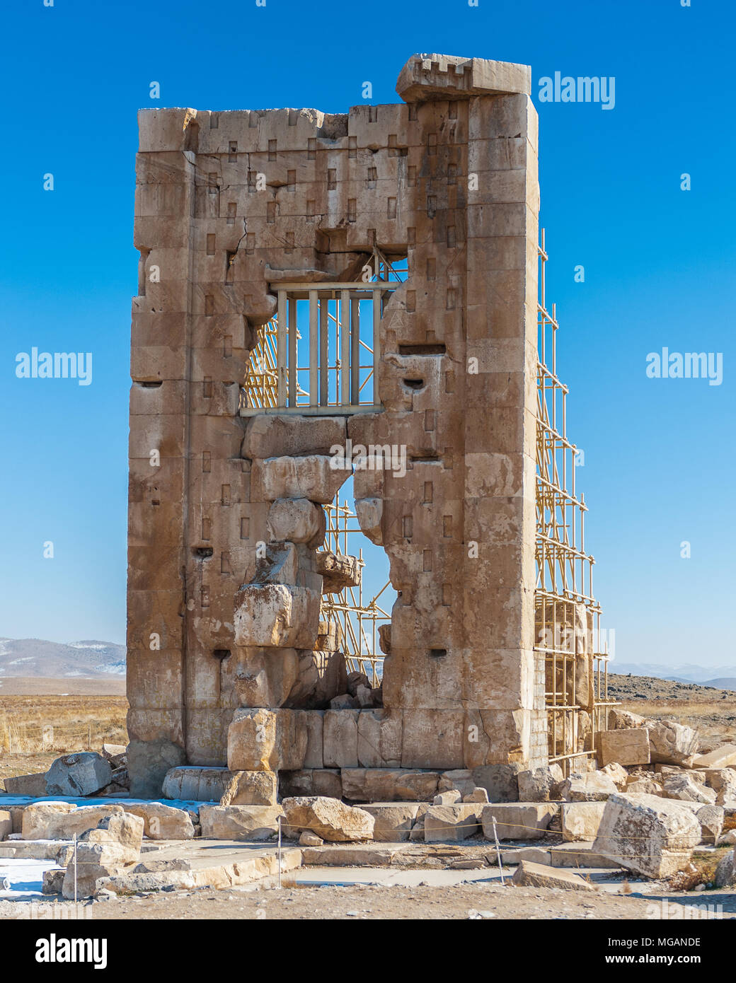 La "prison de Salomon", une autre partie de l'enceinte en ruine. Ville de  la Perse antique Pasargad, Iran. UNESCO World Heritage Photo Stock - Alamy