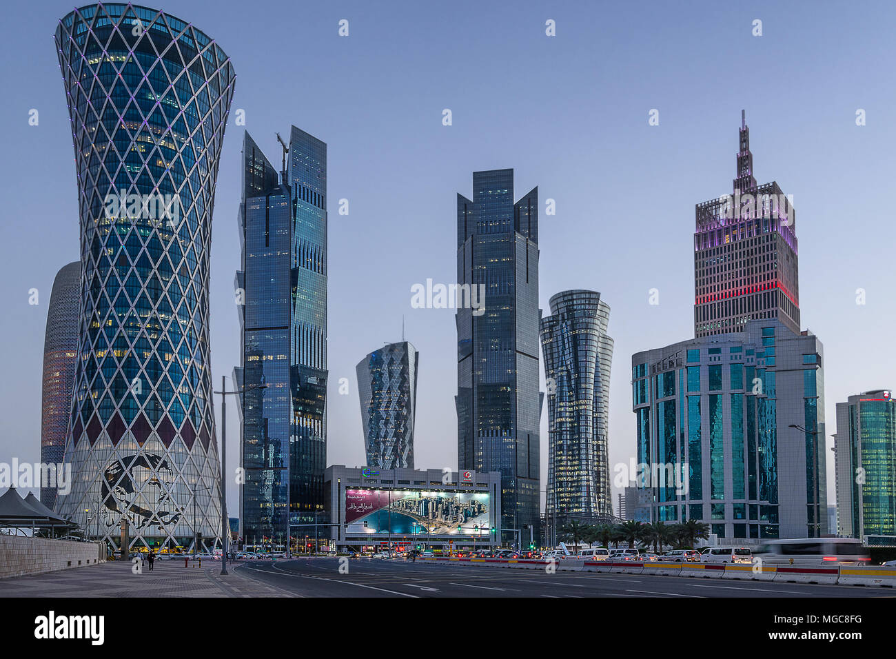 West Bay sur la Corniche à Doha Qatar Banque D'Images