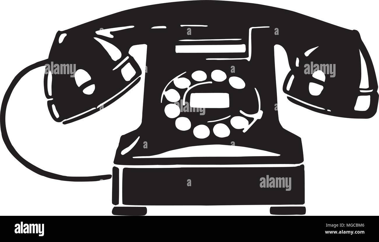 Téléphone rétro 1 - Retro Clipart Illustration Illustration de Vecteur