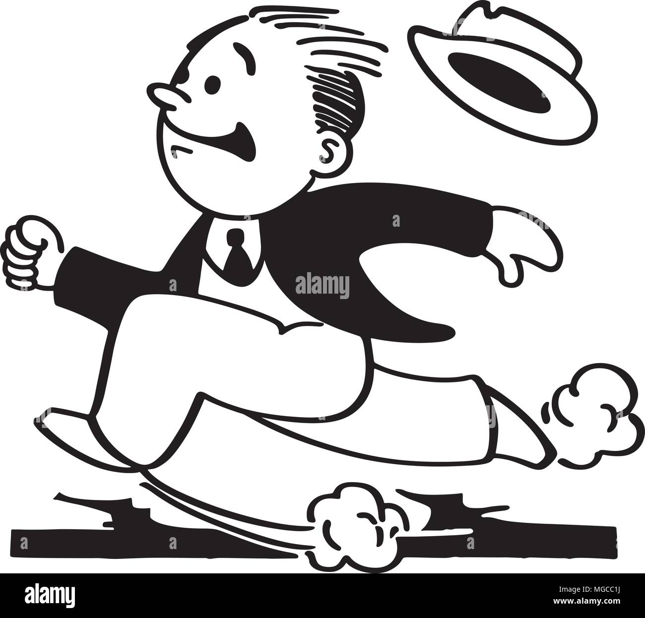 Running Man - Retro Clipart Illustration Illustration de Vecteur