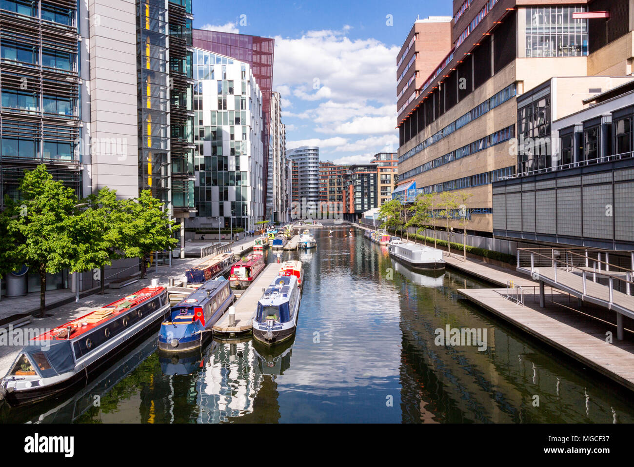 Londres, Royaume-Uni - 13 mai 2015 : Accessible à partir de la Tamise le bassin de Paddington vous amène directement au cœur de Londres par l'eau. Banque D'Images