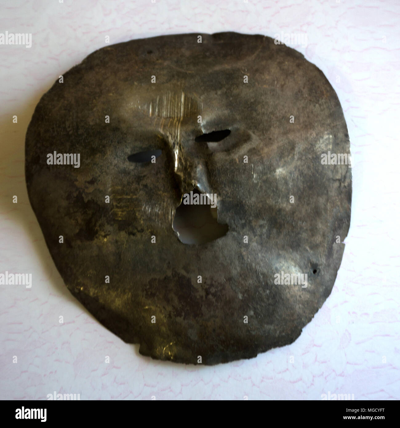 Masque d'argent métal Banque D'Images