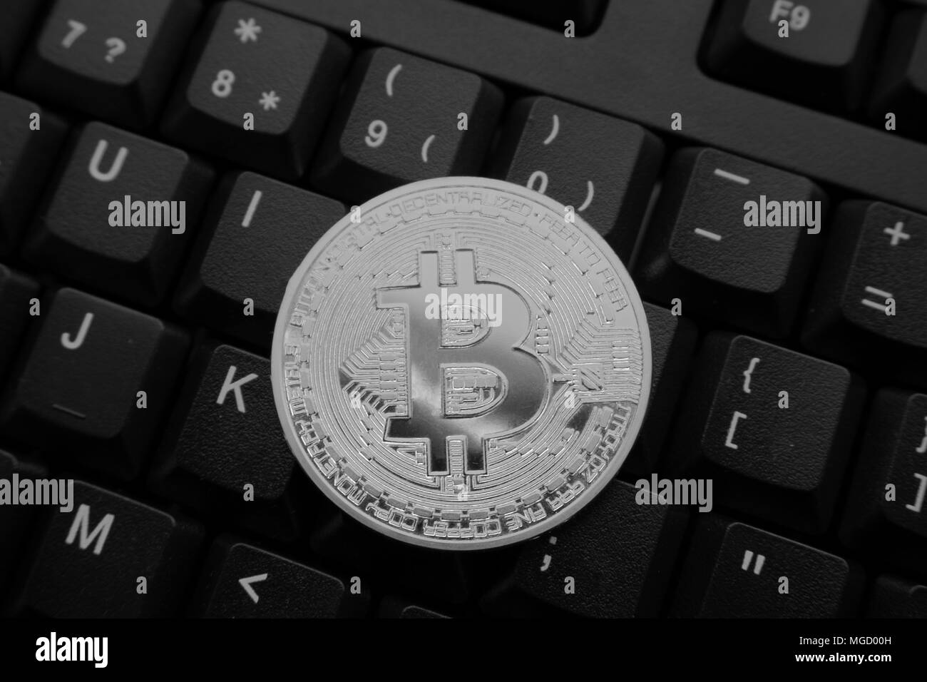 Bitcoin or sur clavier Banque D'Images