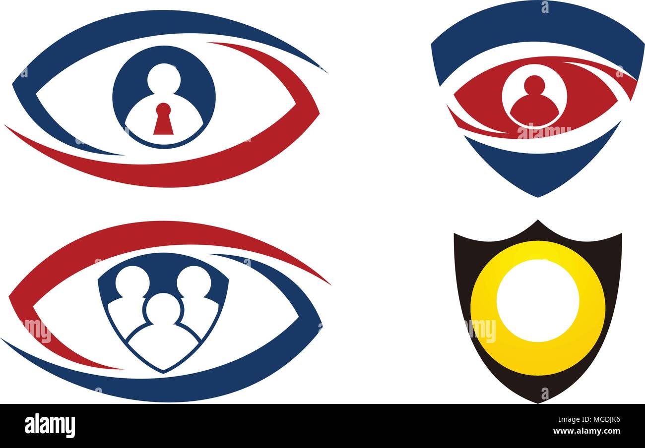 Jeu d'identification des yeux protection Illustration de Vecteur